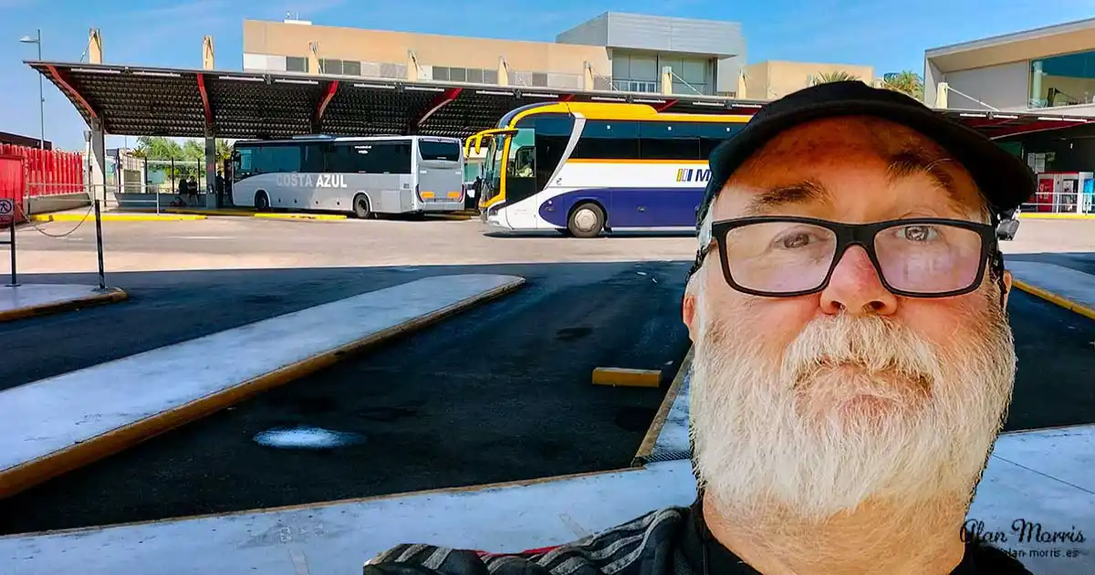 Alan Morris at Alicante bus station.